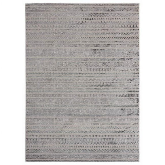 150" x 180" Grey Polyester / Olefin Oversize Rug