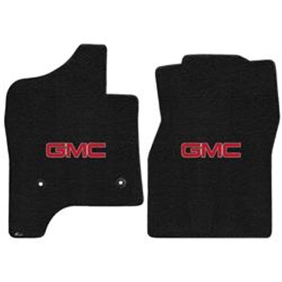 1500 2014-On Ebony Ultimat Sierra Front Double or Crew Cab Plain Red GMC logo Mats