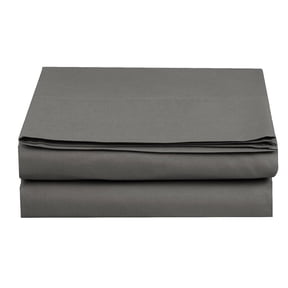 Elegant Comfort 1500 Series King Flat Sheet, Easy Care Microfiber Top Sheet for Bed, Gray