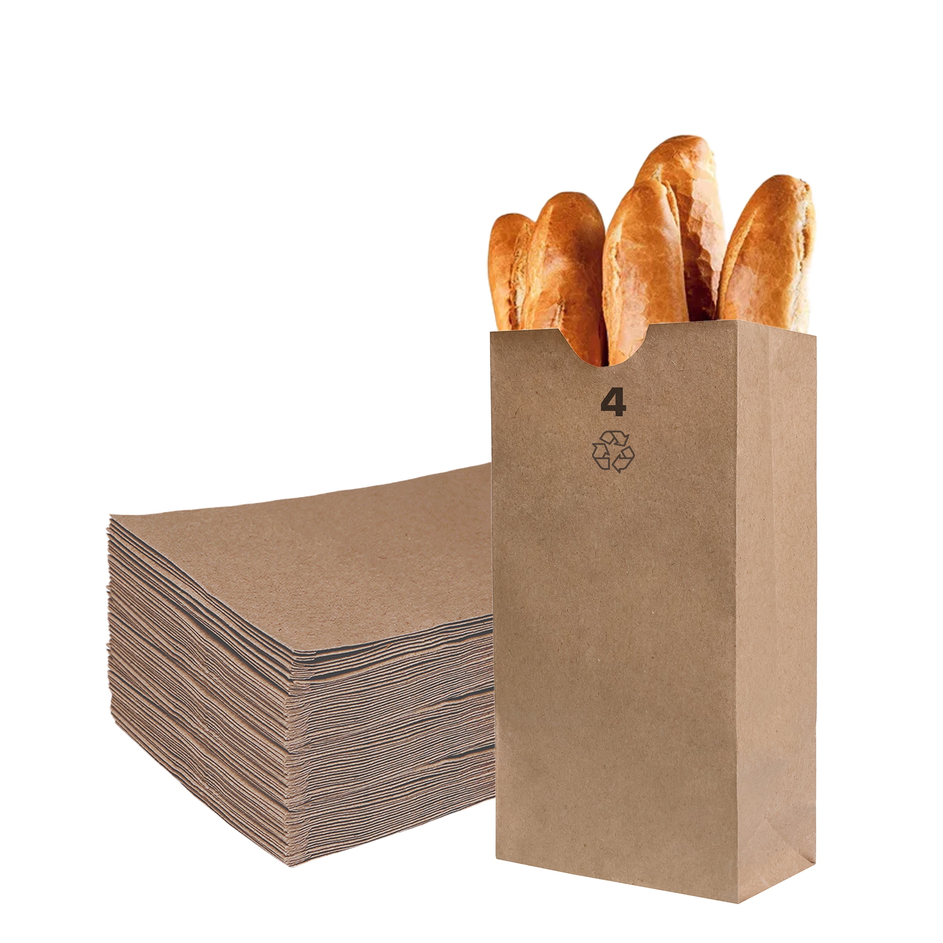 [1500 Count] Brown Kraft Paper Bag (4 lb) Small - Paper Lunch Bags ...