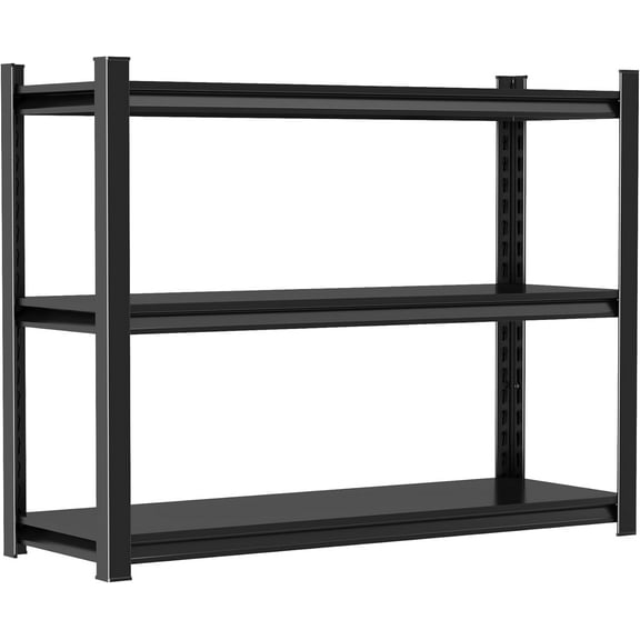 1500 LBS Storage Shelves,3-Tier Utility Shelves,Metal Storage Shelves,Adjustable Kitchen Shelving Unit,Garage Shelves for Basement, Warehouse, Pantry,24" W x 14" D x 63" H,Black