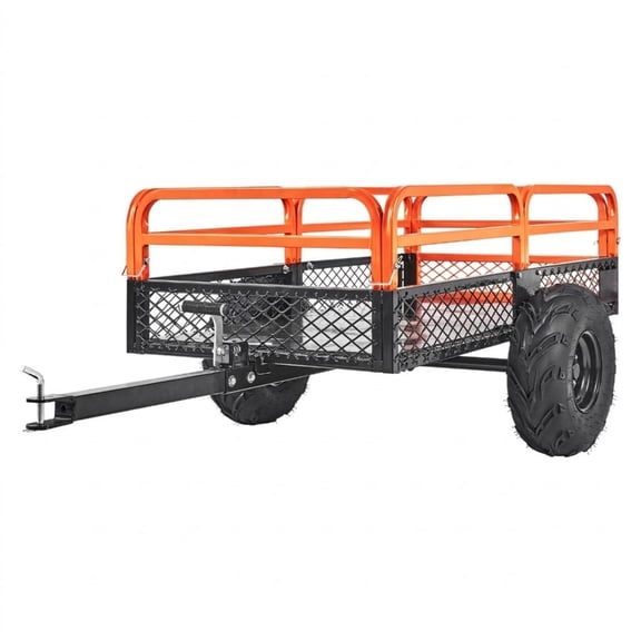 1500 Lbs 15 Cu Ft Heavy Duty Steel ATV Dump Trailer, Tow Behind Garden Cart with Removable Sides for Tractors & UTVs