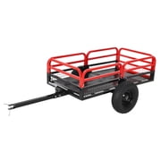 1500 Lbs Garden Cart, 15 Cu.ft Garden Utility Trailer Steel Dump Cart with Removable Sides, Hand Pull or Foot Pedal Dumping for ATV UTV Lawn Mower Tractor
