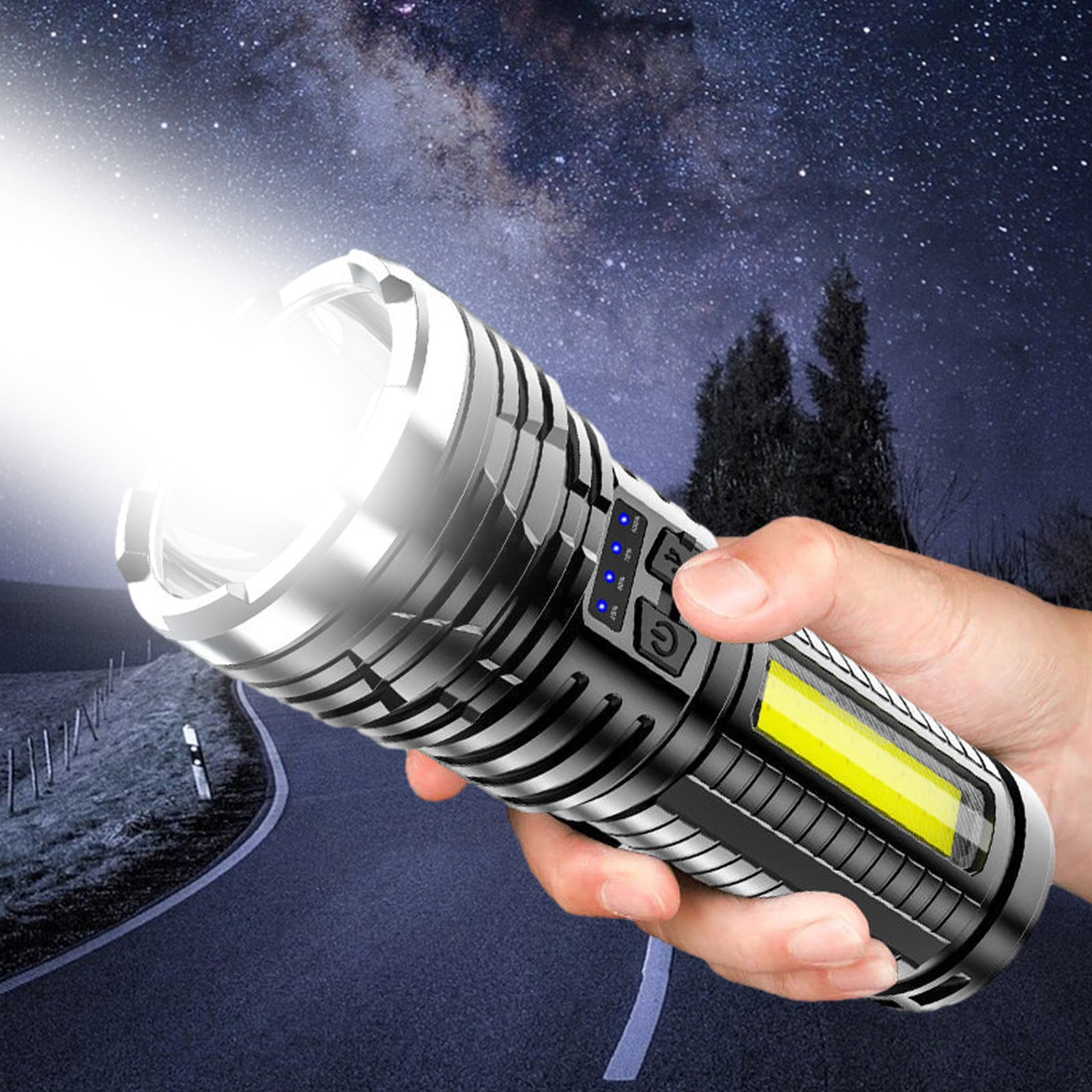 1500 Lumens Rechargeable Flashlights, Tactical LED Flashlight - Compact ...