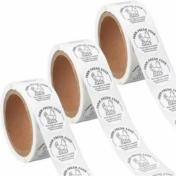 1500 PCS Farm Fresh Eggs Carton Labels 1.5 Inch Round Paper Self-Adhesive Packaging Stickers Egg Carton Stickers for DIY Chicken Quail Duck