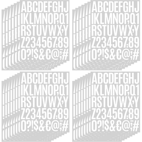 1500 PCS Letter Stickers 30 Sheet Large Mailbox Numbers and Letters,Self-Adhesive Vinyl Waterproof Alphabet Stickers for Mailbox Window Door Sign Poster Bulletin Board Classroom Decor(White,2 Inch)