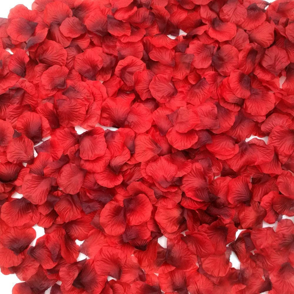1500 PCS Silk Rose Petals for Valentine's Day,Fake Rose Petals for Romantic Night,Wedding,Proposal Anniversary Flower Decorations(Separated,Scented,Silver)