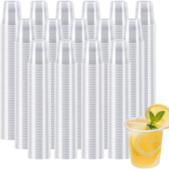 Clawsoff 300 Pack 9 oz Clear Plastic Cups, Disposable Cocktail Cups (No Lids) for