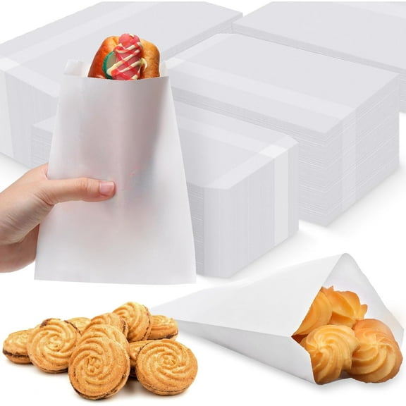1500 Pack 5 x 7 Inch Glassine Bags White Wax Paper Treat Cookie Sleeves Wax Sandwich Bags for Donut Treat Food Candy Bread Pastry Packaging