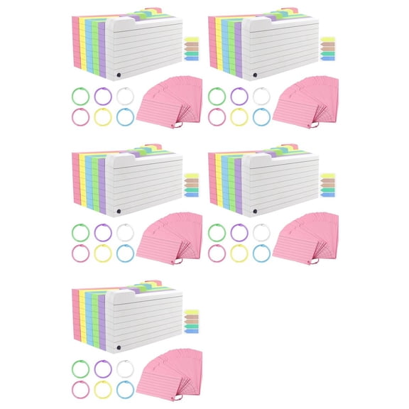 1500 Pack Index Cards, 3inch X 5inch Ruled Index Cards with Ring, Colored Lined Flash Cards, Both Sides Note Cards