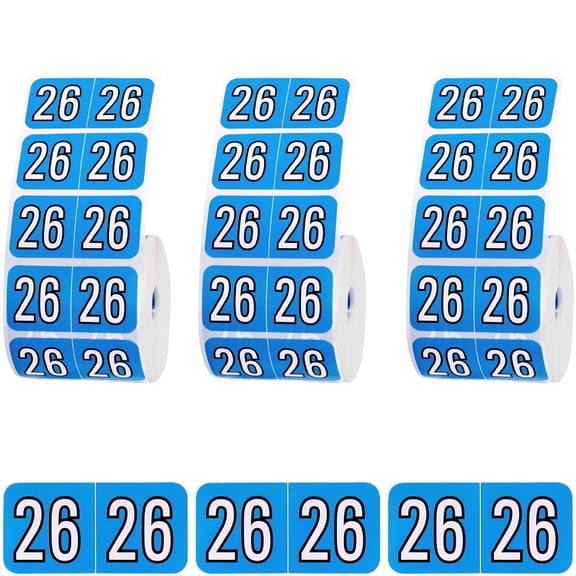 1500 Pcs 2026 Year Waterproof Self-Adhesive File Folder Labels, Blue Rectangle Number Tabs for Office, Home, Folders & Envelopes