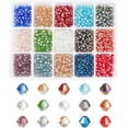 thumbnail image 1 of 1500 Pcs 4mm Faceted Bicone Rondelle Glass Beads Briolette Crystal Czech Spacer Beads 15 AB Colors for Jewelry Making, 1 of 6