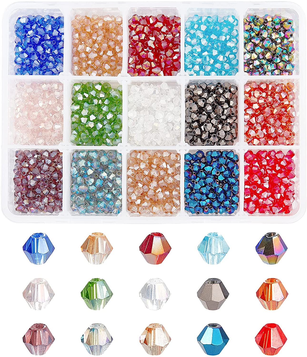 faceted bicone glass beads for jewelry