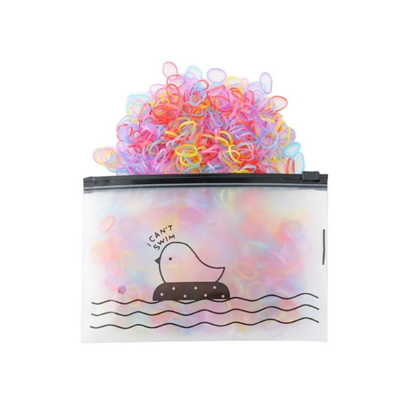 1500 Kids Girls Hair Elastics Thin Small Disposable Rubber Bands Colorful Ponytail Ties for Daily Fashion Use