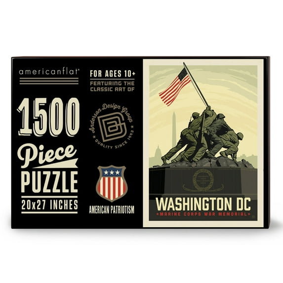 1500 Piece Jigsaw Puzzle, 20x27 Inches, Washington, DC: Marine Corps War Memorial, Artwork by Anderson Design Group