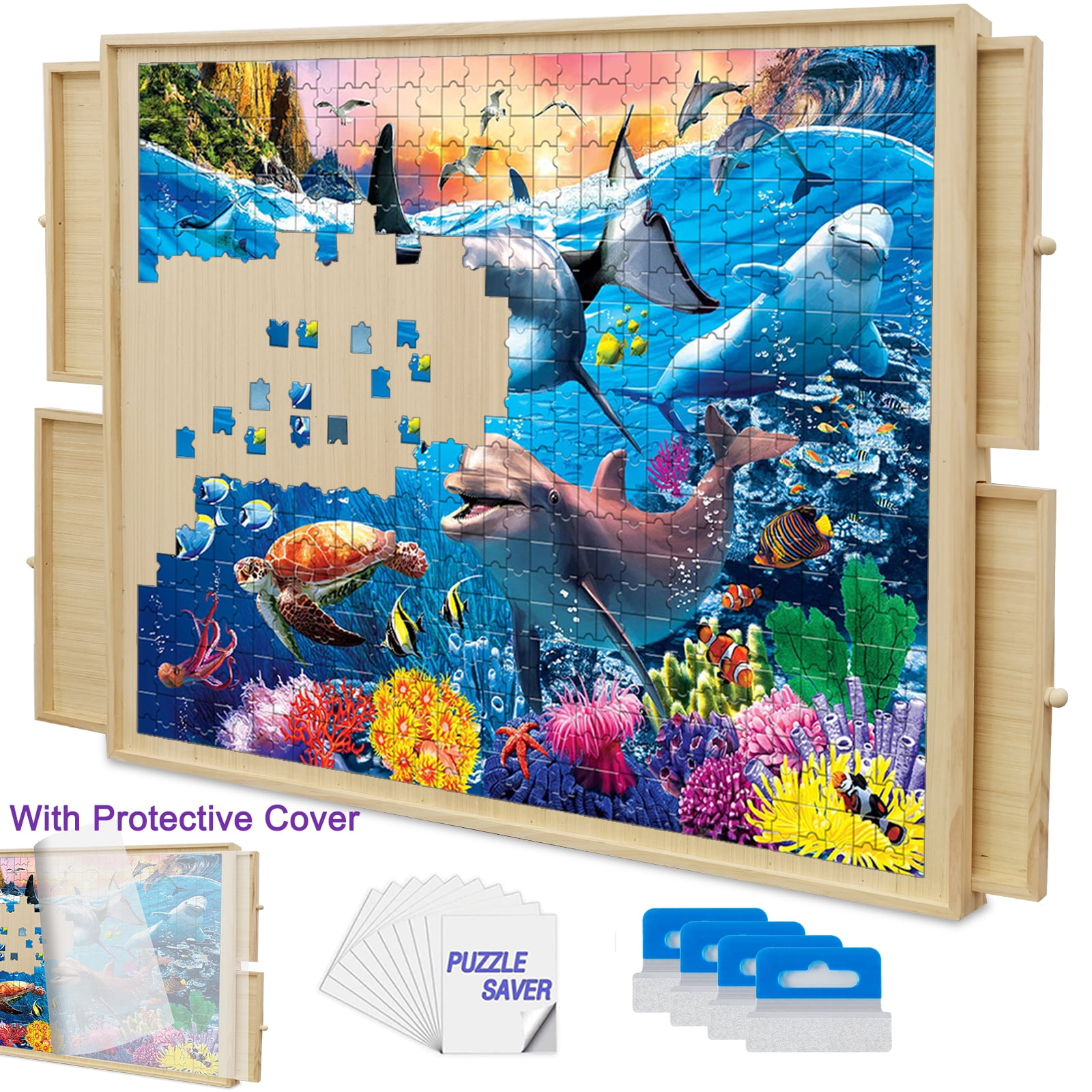 Fishing Versatile Puzzle Comes with a board, 10 wooden fishes