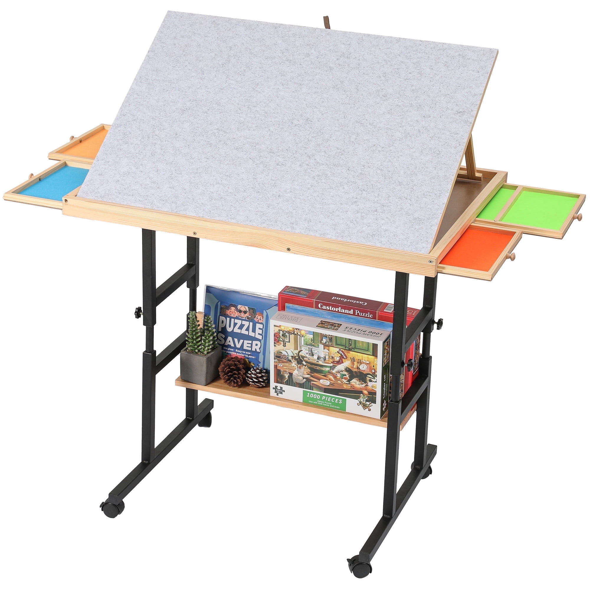 1500-Piece Wooden Puzzle Table - Adjustable Height & Angle, Smooth ...