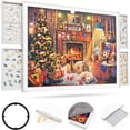 thumbnail image 1 of 1500 Pieces 35"x26" Double-Sided Rotating Plastic Puzzle Board with Drawers and Cover, Portable Jigsaw Puzzle Board,Tilting Puzzle Board,Lazy Susan Spinning Puzzle Boards，Puzzle Table(Grey), 1 of 5