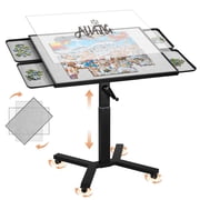 1500 Pieces Metal Jigsaw Puzzle Table, 24.92"x33.43", Tilting&Rotating Jigsaw Puzzle Board with 4 Drawers&Cover, Adjustable Height Puzzle Table with Hand Crank, for Lego Building, Gift for Mom