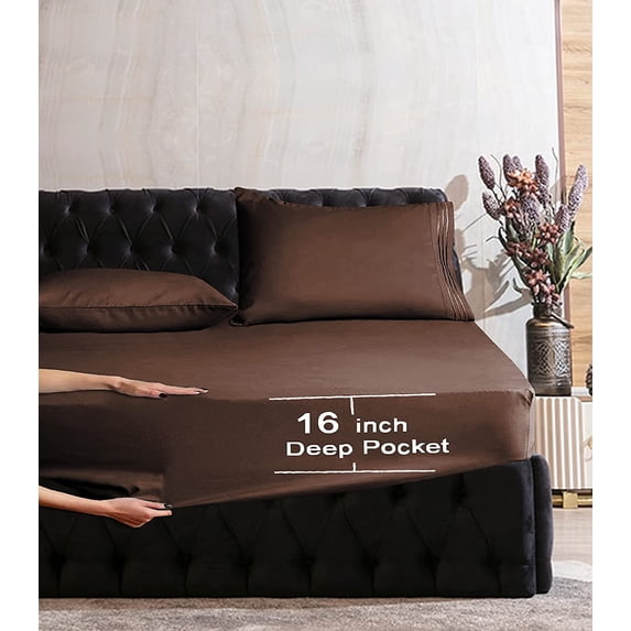1500 Premier Hotel Collection Egyptian Quality 1-Piece Fitted Sheet, , Twin/Twin XL Brown