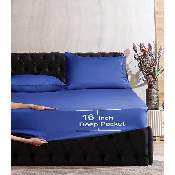 1500 Premier Hotel Collection Egyptian Quality 1-Piece Fitted Sheet, , Twin/Twin XL Royal Blue