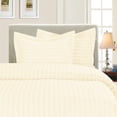 thumbnail image 1 of 1500 Series 3-Piece Damask Stripe Duvet Cover Set, King/Cal-King, Ivory, 1 of 2