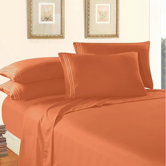 Twin/Twin XL Hotel Luxury 4 Piece Deep Pocket Sheets, Ultra Soft Microfiber Bed Sheets , Bronze