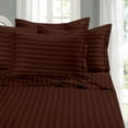 thumbnail image 1 of 1500 Series 6-Piece Stripe Sheet Set, Deep Pocket, California King, Chocolate Brown, 1 of 1