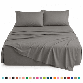 Elegant Comfort 4-Piece Microfiber Sheet Set, Deep Pocket, Wrinkle Resistant & Fade Resistant, Full, Slate Gray