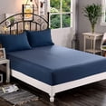 thumbnail image 1 of 1500 Series Egyptian Quality 1-Piece Fitted Sheet, Queen Size, Navy Blue, 1 of 6