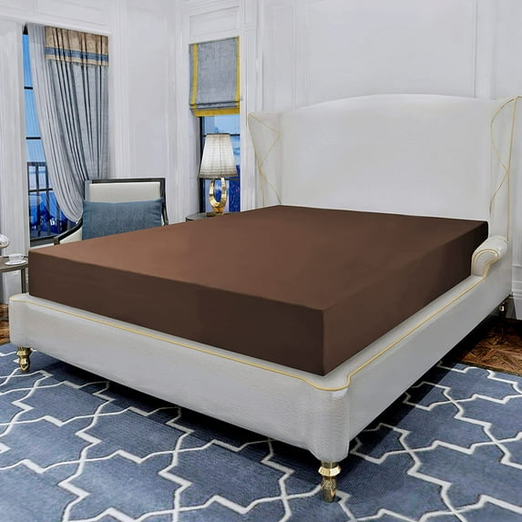 1500 Series Hospitality Fitted Sheet 1-Piece Fitted Sheet, California King Brown