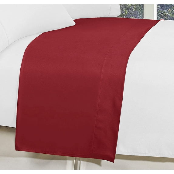 1500 Series Microfiber Flat Sheet, Full Burgundy