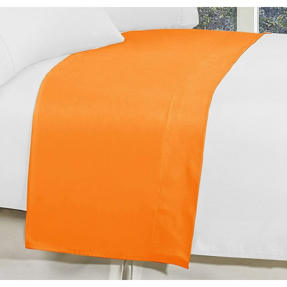 1500 Series Hospitality Flat Sheet 1-Piece Flat Sheet, Soft Top Sheet, 1 Piece Full, Elite Orange
