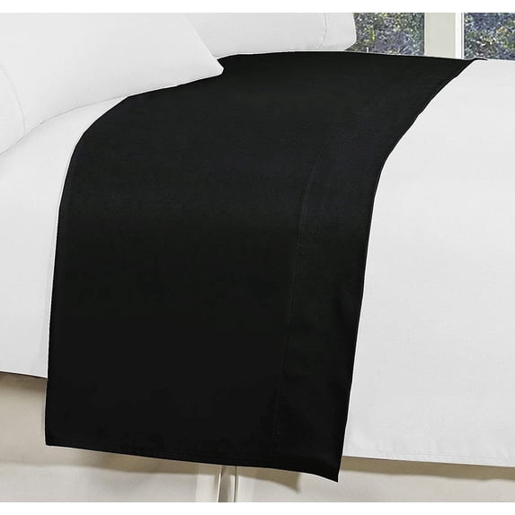 1500 Series Hospitality Flat Sheet 1-Piece Flat Sheet, Soft Top Sheet, 1 Piece Queen, Black