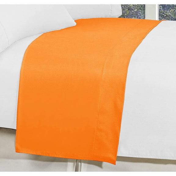 1500 Series Hospitality Flat Sheet 1-Piece Flat Sheet, Soft Top Sheet, 1 Piece Twin/Twin XL, Elite Orange