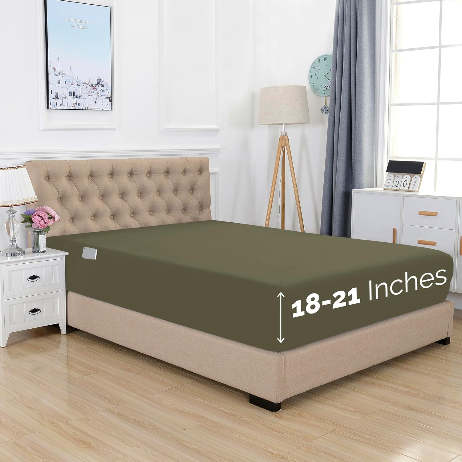1500 Series Single Fitted Sheet, Smart and Deep Pocket 18 inch ...