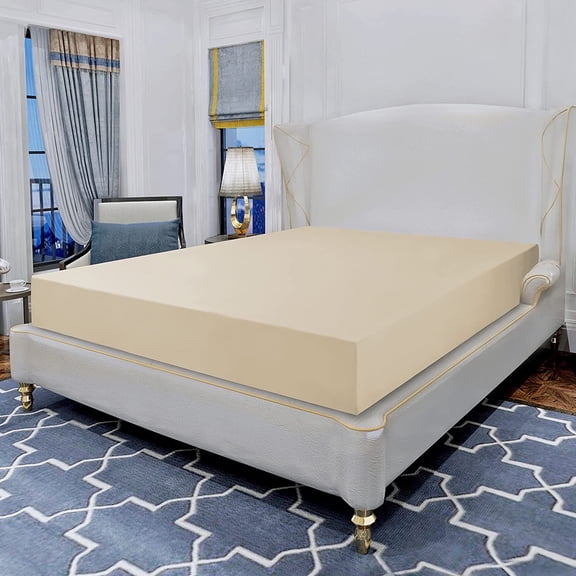 Fitted Sheet - Elegant Comfort 1500 Series 1-Piece Fitted Sheet -Soft, Queen Cream