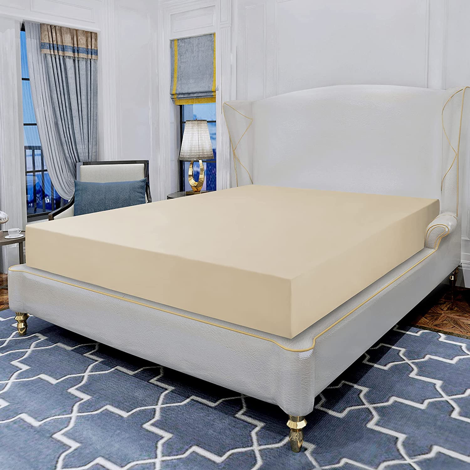 1500 Series Soft 1-Piece Fitted Sheet, Twin/Twin XL Cream