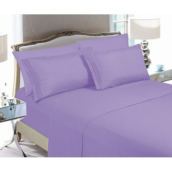 1500 Series Microfiber Sheet Set -Deep Pocket, Wrinkle & Fade Resistant, Breathable Sheets - Queen, Lilac