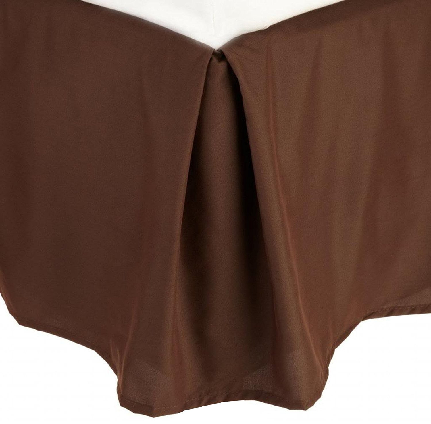 1500 Series Wrinkle Resistant SOLID Bed Skirt - Pleated Tailored 14" Drop, California King, Chocolate Brown