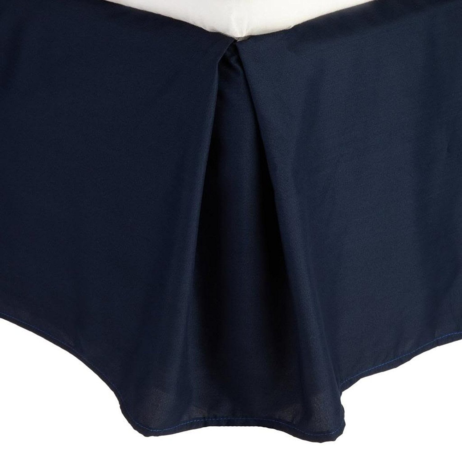 1500 Series Wrinkle Resistant SOLID Bed Skirt - Pleated Tailored 14" Drop, California King, Navy Blue