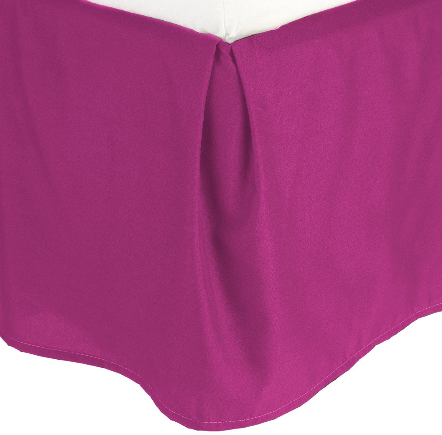 1500 Series Wrinkle Resistant SOLID Bed Skirt - Pleated Tailored 14" Drop, California King, Pink