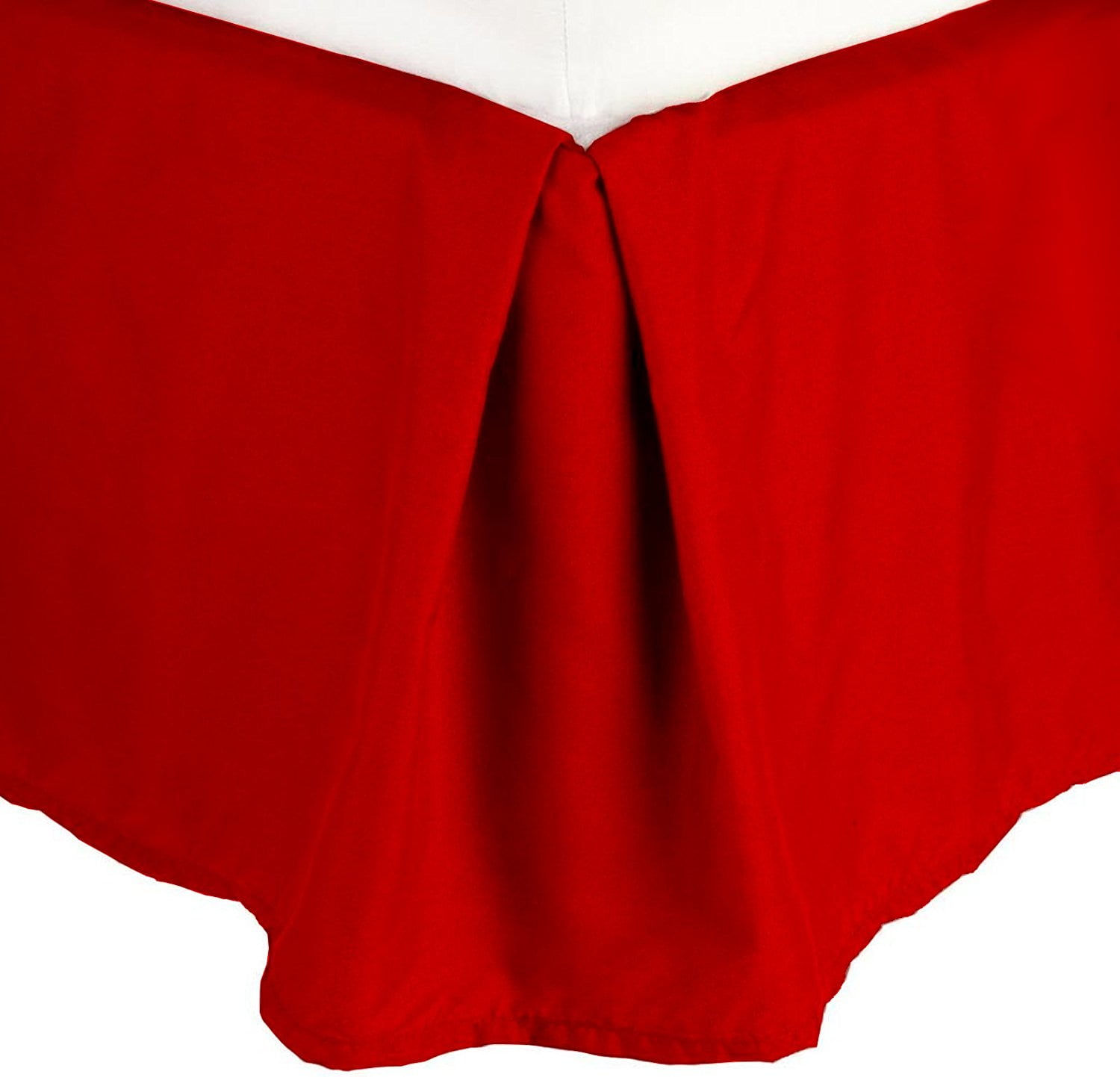 1500 Series Wrinkle Resistant SOLID Bed Skirt - Pleated Tailored 14" Drop, California King, Red