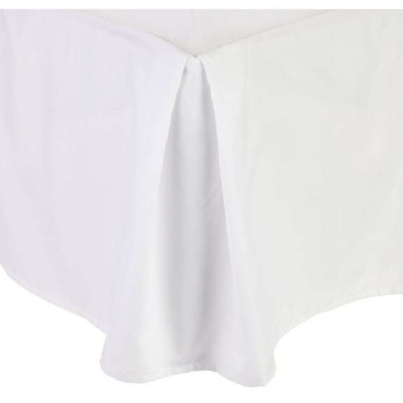1500 Series Wrinkle Resistant SOLID Bed Skirt - Pleated Tailored 14" Drop, Full , White
