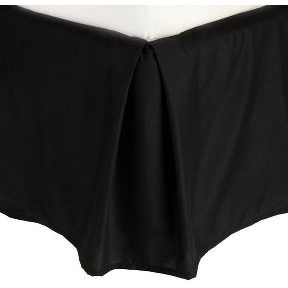 1500 Series Wrinkle Resistant SOLID Bed Skirt - Pleated Tailored 14" Drop, King, Black