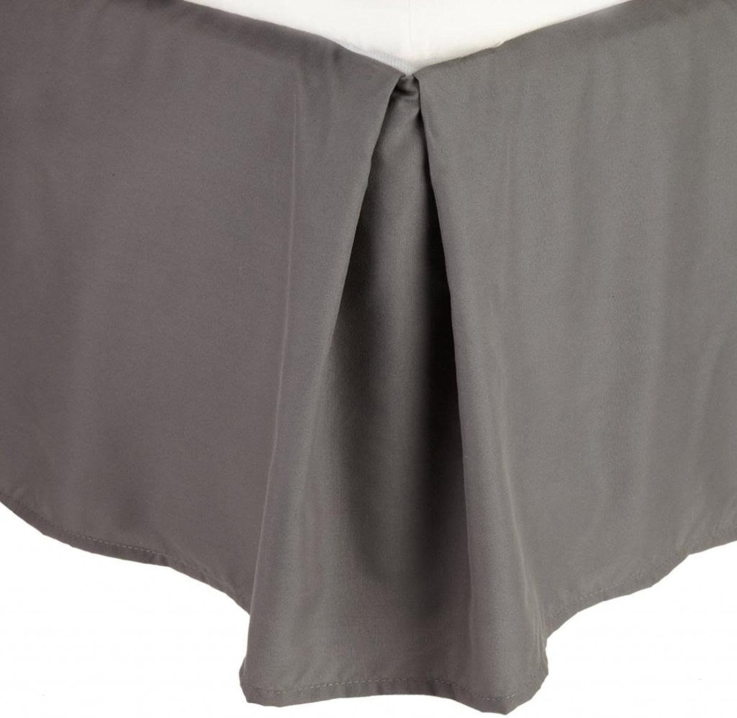 1500 Series Wrinkle Resistant SOLID Bed Skirt - Pleated Tailored 14" Drop, King, Grey