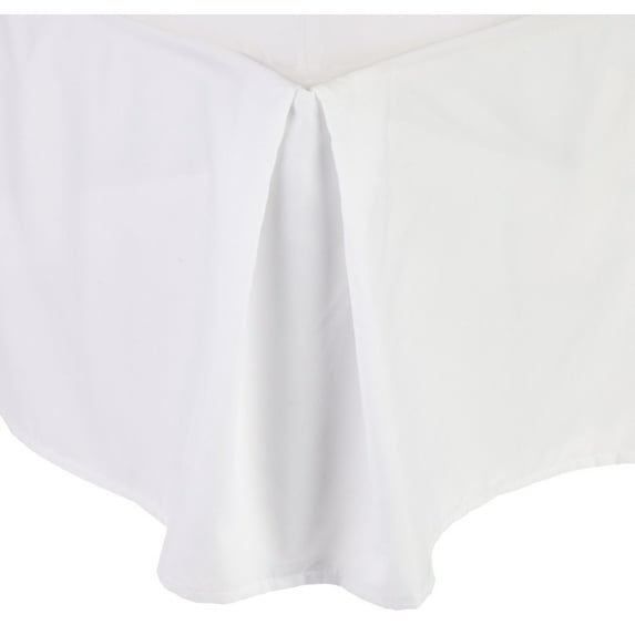 1500 Series Wrinkle Resistant SOLID Bed Skirt - Pleated Tailored 14" Drop, Twin, White