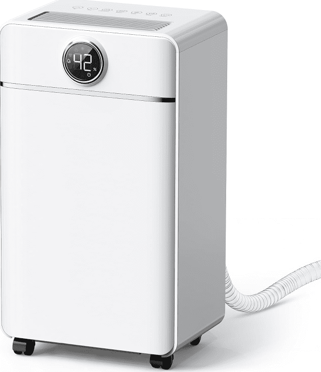 1500 Sq.Ft Dehumidifier for Basement with Drain Hose Max 25 Pints, Dehumidifiers for Home, Bedroom, Bathroom, Quiet, Intelligent Humidity Control, 3 Modes, 24H Timer, White 1Pack