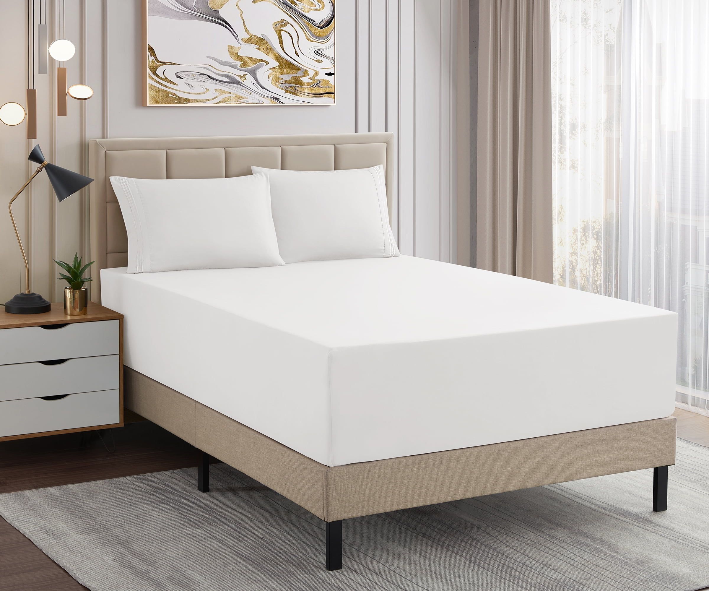 1500 Supreme Collection Extra Deep 21" Pocket 4 Piece Sheet Set Full Ivory