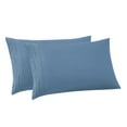 thumbnail image 1 of Pillowcases 2 Pack King Embroidered Super Soft Brushed Microfiber Solid - Denim, 1 of 7